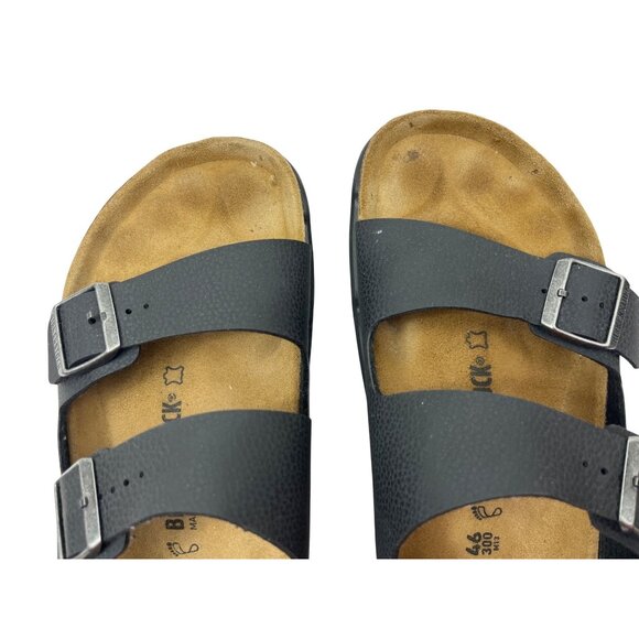 Birkenstock Mens Black Sandals Size 13 (46) M13 Leather Adjustable Buckles C51 main image 5